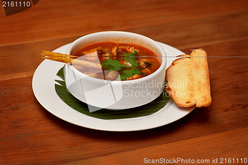 Image of Tomato soup with seafood