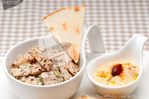 Image of chicken taboulii couscous with hummus