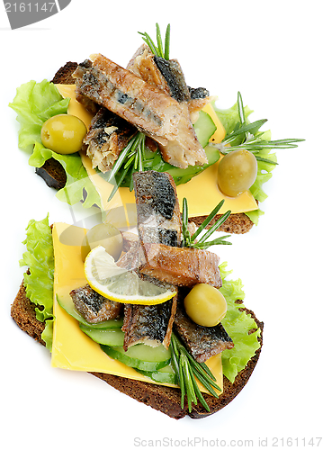 Image of Two Sardines Sandwiches