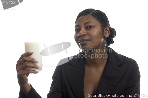 Image of woman with glass of milk