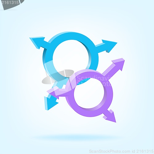 Image of 3d rings with arrows, vector illustration