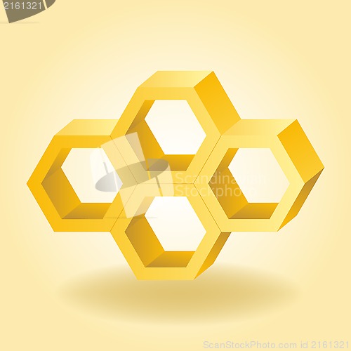 Image of Abstract 3d honeycomb background. Vector illustration