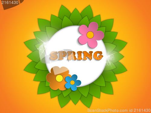 Image of Beautiful Spring Flowers Orange Background 