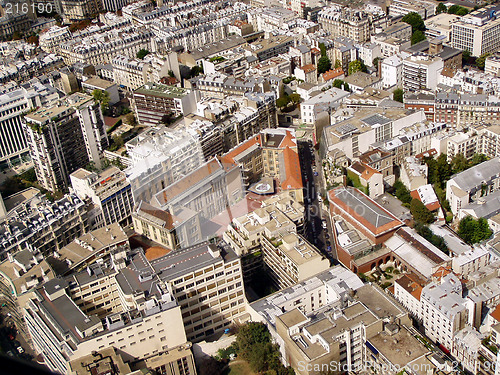 Image of Paris centre aerial view panorama