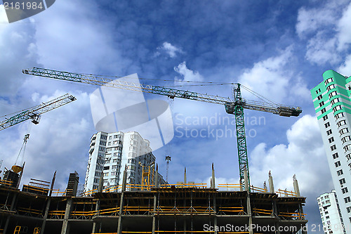 Image of building crane on sky