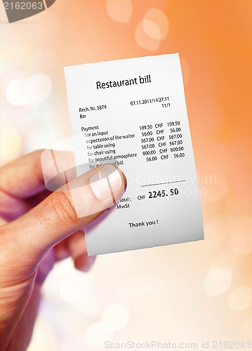 Image of Restaurant bill