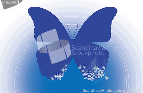 Image of butterfliy with snowflakes