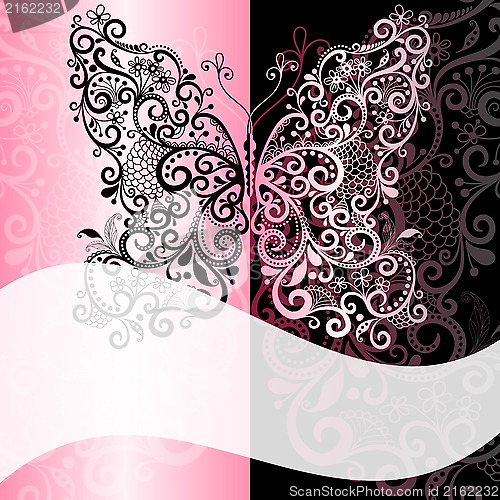 Image of Pink-black vintage romantic frame