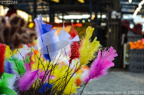 Image of Twigs and feathers for easter decoration