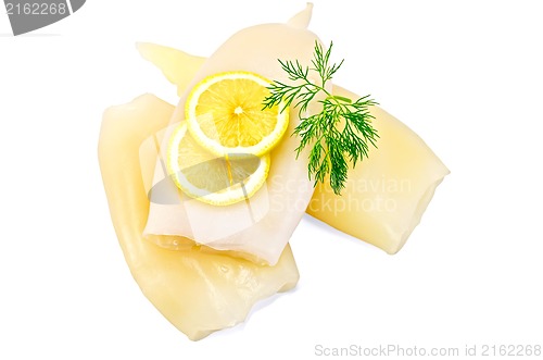 Image of Squid cleaned with dill and lemon
