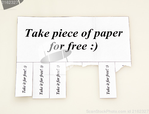 Image of Humorous ad offers a free piece of paper