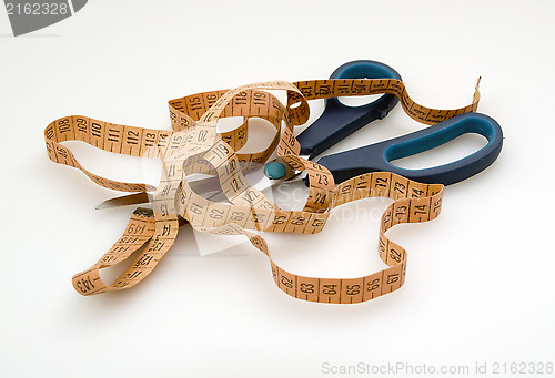 Image of Measuring tape and scissors