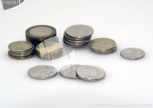 Image of Coins on white isolated