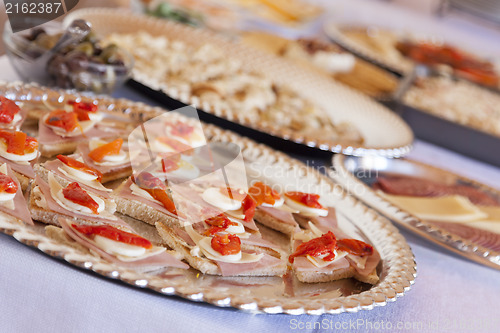 Image of Various Italian Appetizers on Table