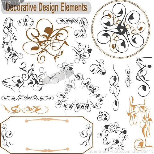 Image of set calligraphic design elements and page decoration