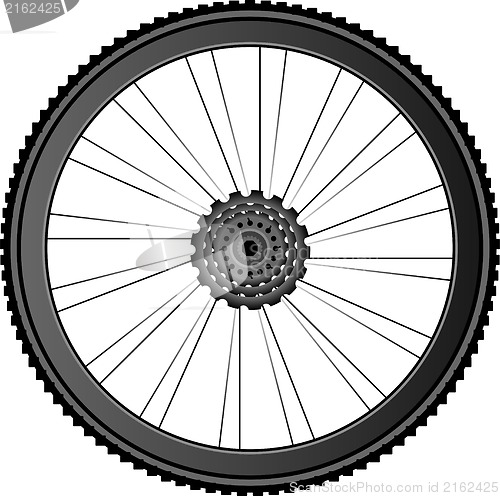 Image of Bike wheel illustration isolated on white background