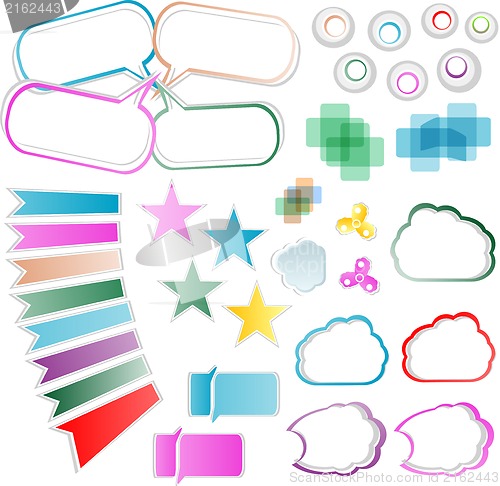 Image of design elements set, isolated on white