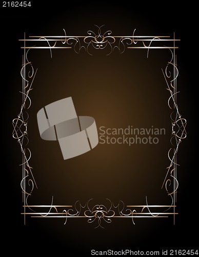 Image of luxury gold pattern ornament borders of black background