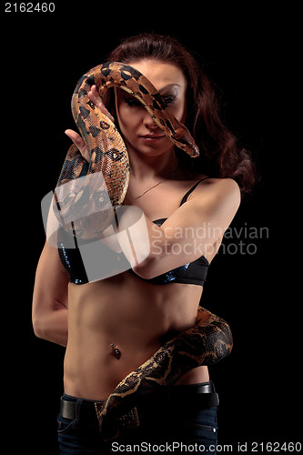 Image of Exotic Woman with a Boa