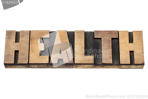 Image of health word in wood type