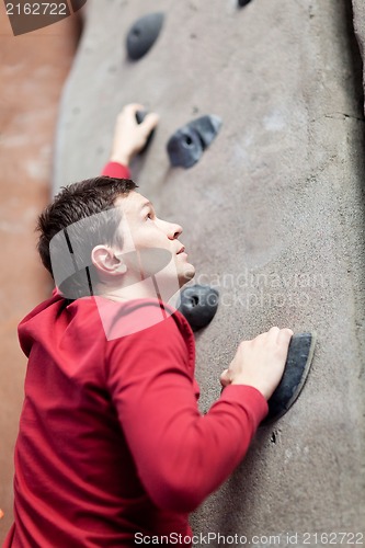 Image of rock climbing indoors