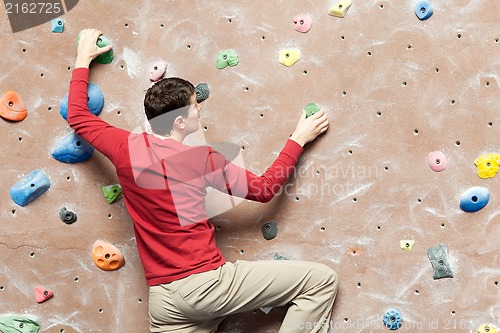 Image of rock climbing indoors