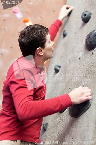 Image of rock climbing indoors