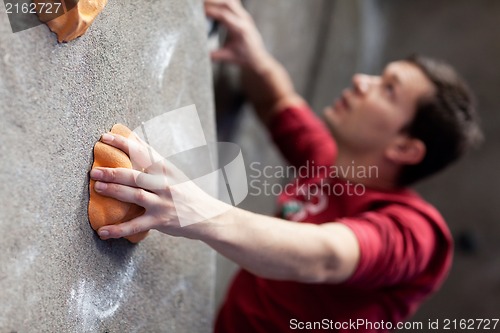 Image of rock climbing indoors