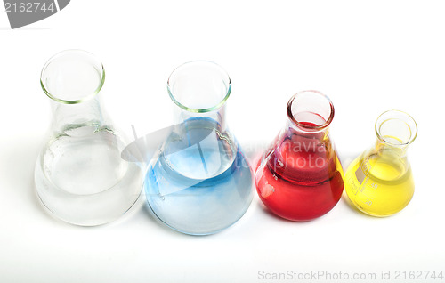 Image of Laboratory equipment and color chemicals