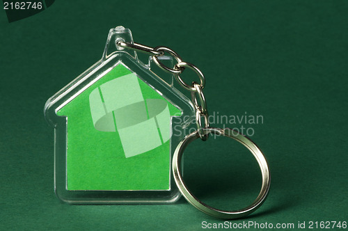 Image of Keychain with figure of green house