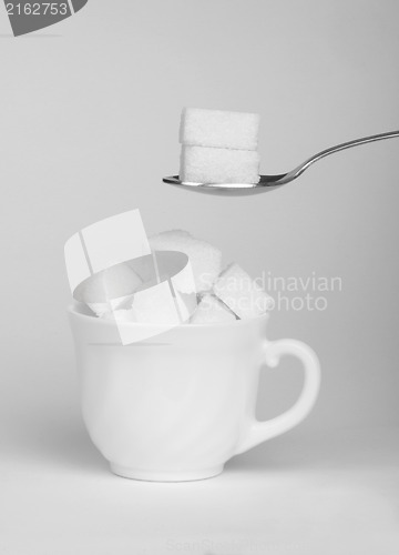 Image of Sugar lumps in cup