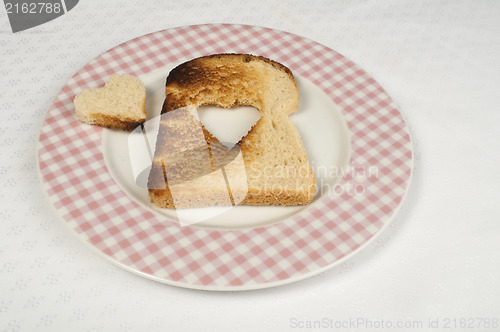 Image of Toast with heart-shaped