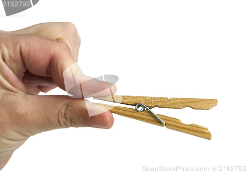 Image of Clothes natural wooden peg