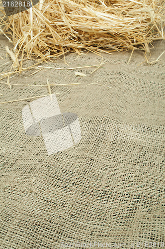 Image of Straw on burlap