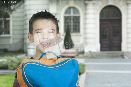 Image of Boy with schoolbag