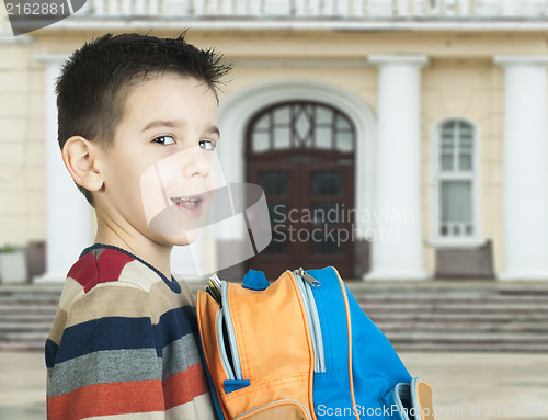 Image of Boy with schoolbag