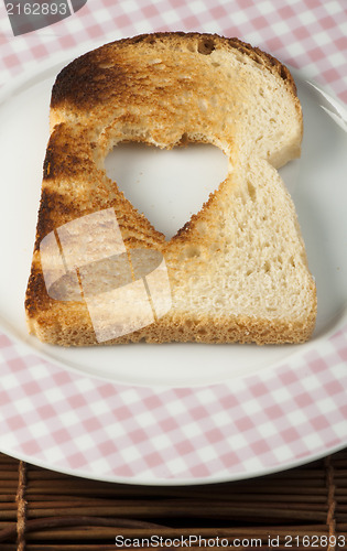 Image of Toast with heart-shaped