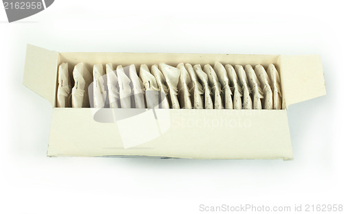 Image of Tea bags white isolated in box