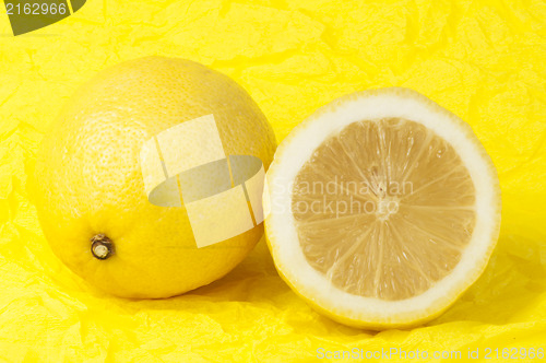 Image of Lemon on a yellow background