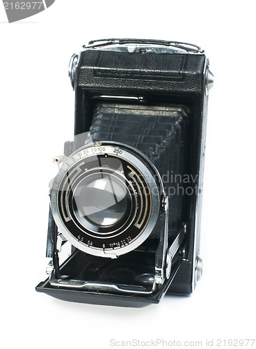 Image of Old vintage camera white isolated