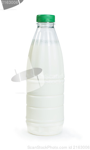 Image of Plastic transparent bottle with milk