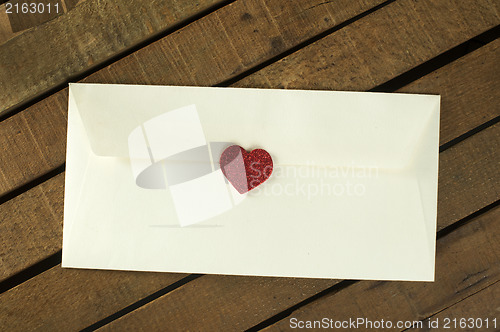 Image of Red hearts and white envelope 
