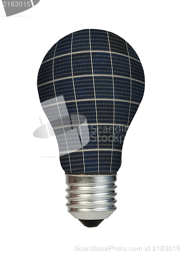 Image of Lamp made ??of solar panels. Ecology conception