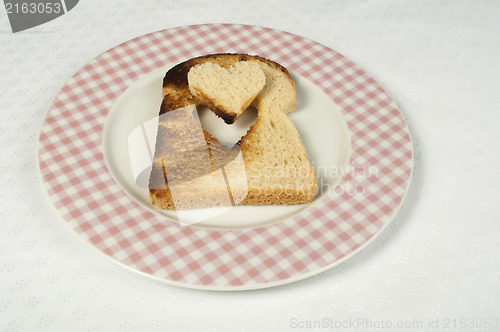 Image of Toast with heart-shaped