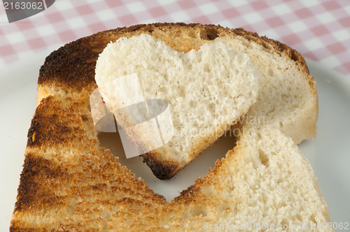 Image of Toast with heart-shaped