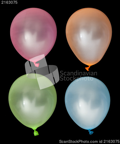 Image of Set of inflated balloons from different colors