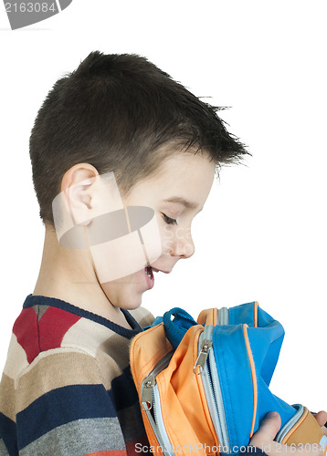 Image of Boy with schoolbag