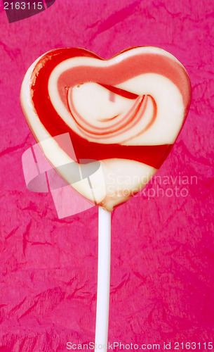 Image of Pink lollipop heart-shaped