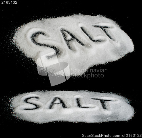 Image of Word Salt on black background 