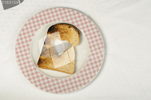 Image of Toast with heart-shaped